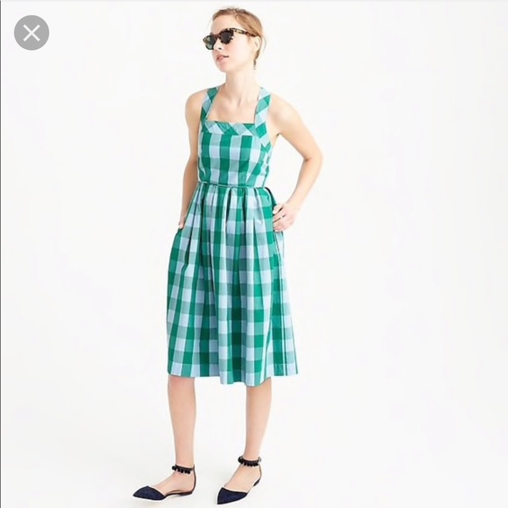 J. Crew Criss Cross Gingham Dress Size 00